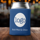 基本ビジネスまたはOfficeロゴのキャンペーンブルー 缶クーラー