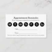 基本ビジネスデザインロゴ7日間スケジュール 予約カード (裏面)