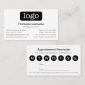 基本ビジネスデザインロゴ7日間スケジュール 予約カード (正面/裏面)