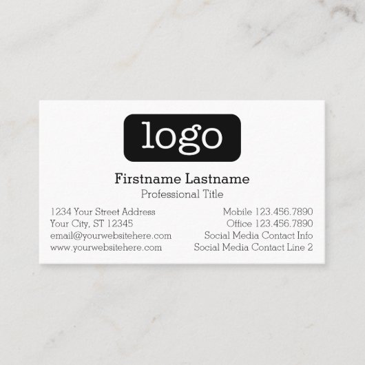 基本ビジネスデザインロゴ7日間スケジュール 予約カード (正面)