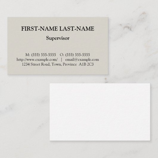 基本プロフェッショナルプロファイルカード 名刺 (正面/裏面)