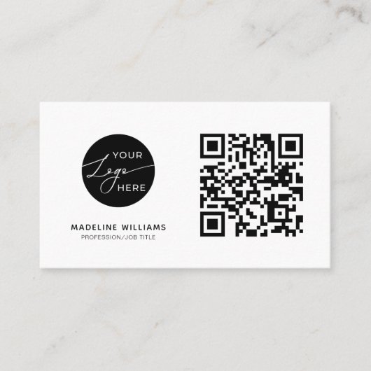 基本プロフェッショナル会社ロゴQRコード 名刺 (正面)