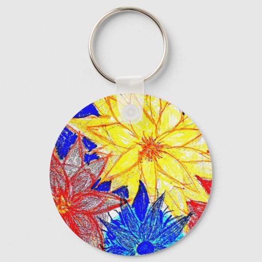 基本ボタンキーリングコントラスト キーホルダー (正面)