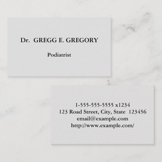 基本ポディトリストビジネスカード 名刺 (正面/裏面)