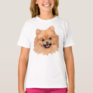 基本ポメラニア犬の女の子 Tシャツ