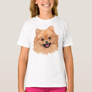 基本ポメラニア犬の女の子 Tシャツ