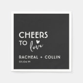 基本ミニマルシンプルリストモダン応援ハートナプキン スタンダードカクテルナプキン (正面)