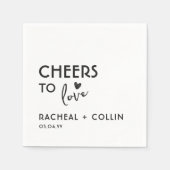 基本ミニマルシンプルリストモダン応援ハートナプキン スタンダードカクテルナプキン (正面)