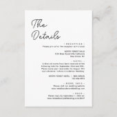 基本モダンプレーン白黒結婚の詳細 エンクロージャーカード (正面)