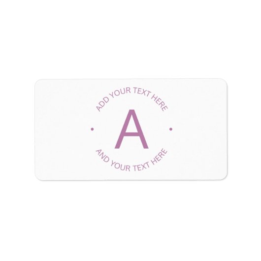 基本モダン循環文字 |淡い紫 ラベル (正面)