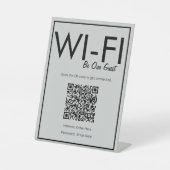 基本モダン的なGray Wi-Fi QRコードペデスタル記号 台座サイン (正面)