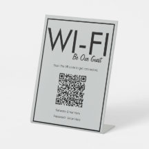 基本モダン的なGray Wi-Fi QRコードペデスタル記号