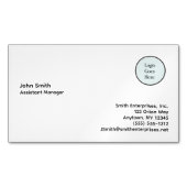 基本ロゴ情報会社のビジネスマグネット マグネット名刺 (正面)