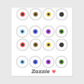 基本不気味眼カラフル球 シール (シート)