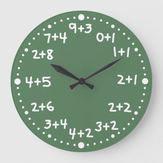 基本加算おもしろい算術演算クロック ラージ壁時計 (正面)