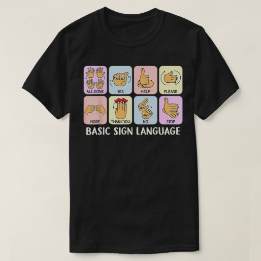 基本手話セラピストSLP病理 Tシャツ (デザイン正面)