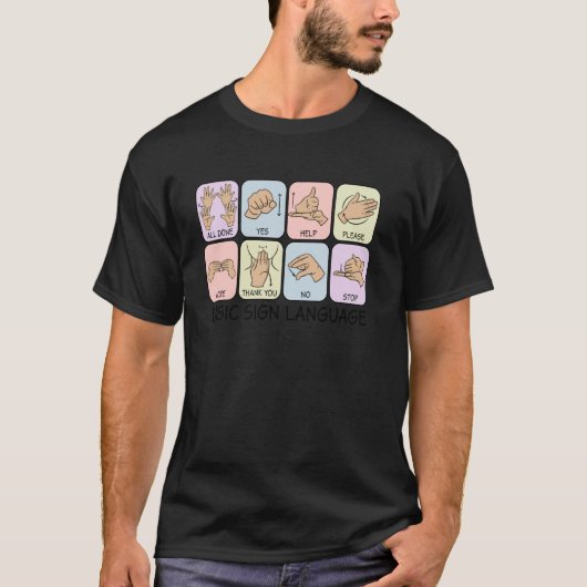 基本手話言語病理学 AAC 特別支援教育 TEAC Tシャツ (正面)