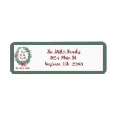 基本水カラーリースカスタムクリスマスホリデー ラベル (正面)