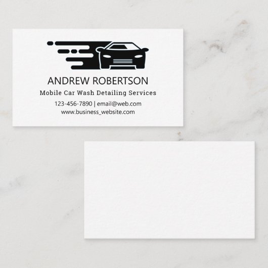 基本洗車移動式自動車詳細機能 名刺 (正面/裏面)