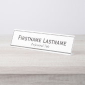 基本白黒名とプロフェッショナルタイトル デスクネームプレート (正面)