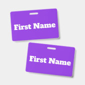基本的で、エレガントな、紫色の背景及び白い名前 バッジ (正面＆裏面)