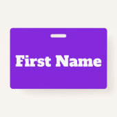 基本的で、エレガントな、紫色の背景及び白い名前 バッジ (裏面)