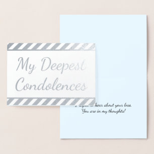 基本的で、パーソナライズな"私の最も深い哀悼の言葉"カード 箔カード