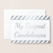 基本的で、パーソナライズな"私の最も深い哀悼の言葉"カード 箔カード (封筒付き正面)