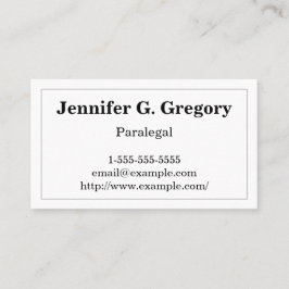 基本的で、伝統的なパラリーガルの名刺 名刺