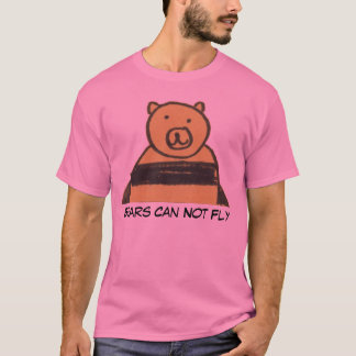 基本的なくまは飛ぶことができません Tシャツ