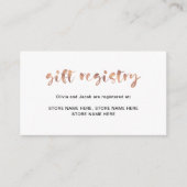 基本的なエレガントなのどのばら色の金ゴールド|のギフト登録 エンクロージャーカード (正面)