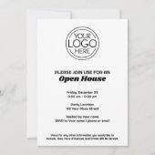 基本的なオフィスまたはビジネスロゴのオープンハウス 招待状 (正面)