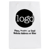 基本的なオフィス ビジネス ロゴ テキスト 編集可能 色 ミディアムペーパーバッグ (正面)