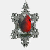 基本的なオーナメント スノーフレークピューターオーナメント (左)