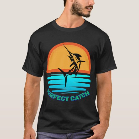 基本的なカジキの釣りのデザイン Tシャツ (正面)