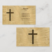 基本的なキリスト教の十字の木のベニヤのかえでのシタン 名刺 (正面/裏面)