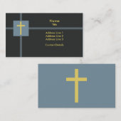 基本的なキリスト教の十字の金比率の黄色の青 名刺 (正面/裏面)
