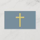 基本的なキリスト教の十字の金比率の黄色の青 名刺 (裏面)