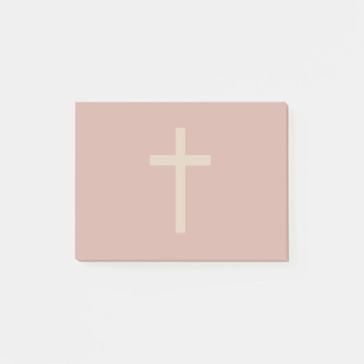 基本的なキリスト教の十字の金比率錆ついたブラウン ポストイット (正面)