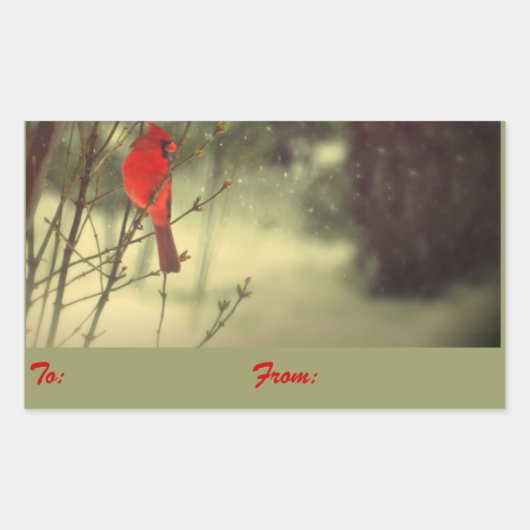 基本的なクリスマスのプレゼントのラベル 長方形シール (正面)