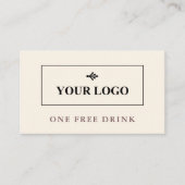 基本的なクリーンな卵殻ブラウンあなたのロゴドリンクチケット 割引カード (正面)