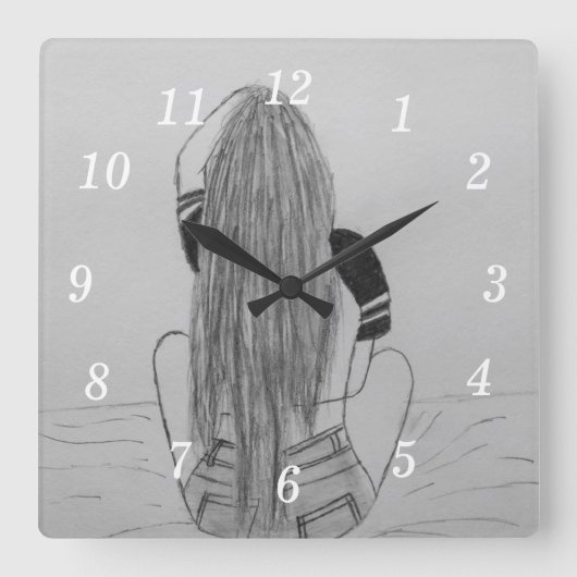 基本的なシック壁時計 スクエア壁時計 (正面)