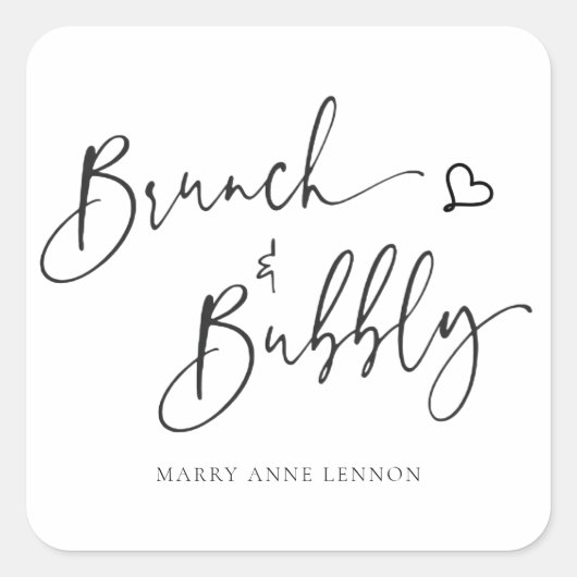 基本的なスクリプト ブランシュとバブルリー ご好意タグ スクエアシール (正面)