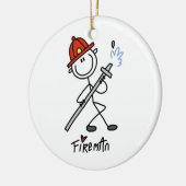 基本的なスティックフィギュアTシャツ&ギフト セラミックオーナメント (左)