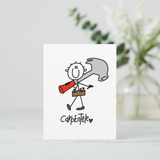 基本的なスティック体型カーペンターTシャツとギフト ポストカード (スタンド正面)