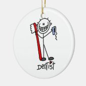 基本的なスティック図歯科医 セラミックオーナメント (左)