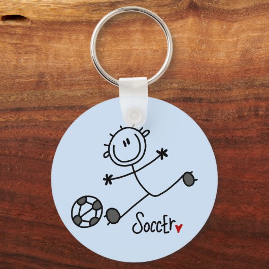 基本的なステッキ姿サッカーTシャツ&ギフト キーホルダー (正面)