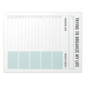 基本的なタスク一覧の編集可能な引き裂き日遠くにプランナー ノートパッド (正面)