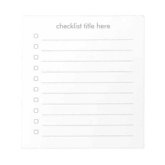 基本的なタスク一覧の編集可能な引き裂き日遠くにプランナー ノートパッド (正面)