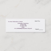 基本的なチケット: Diaries最初女性 スキニー名刺 (裏面)